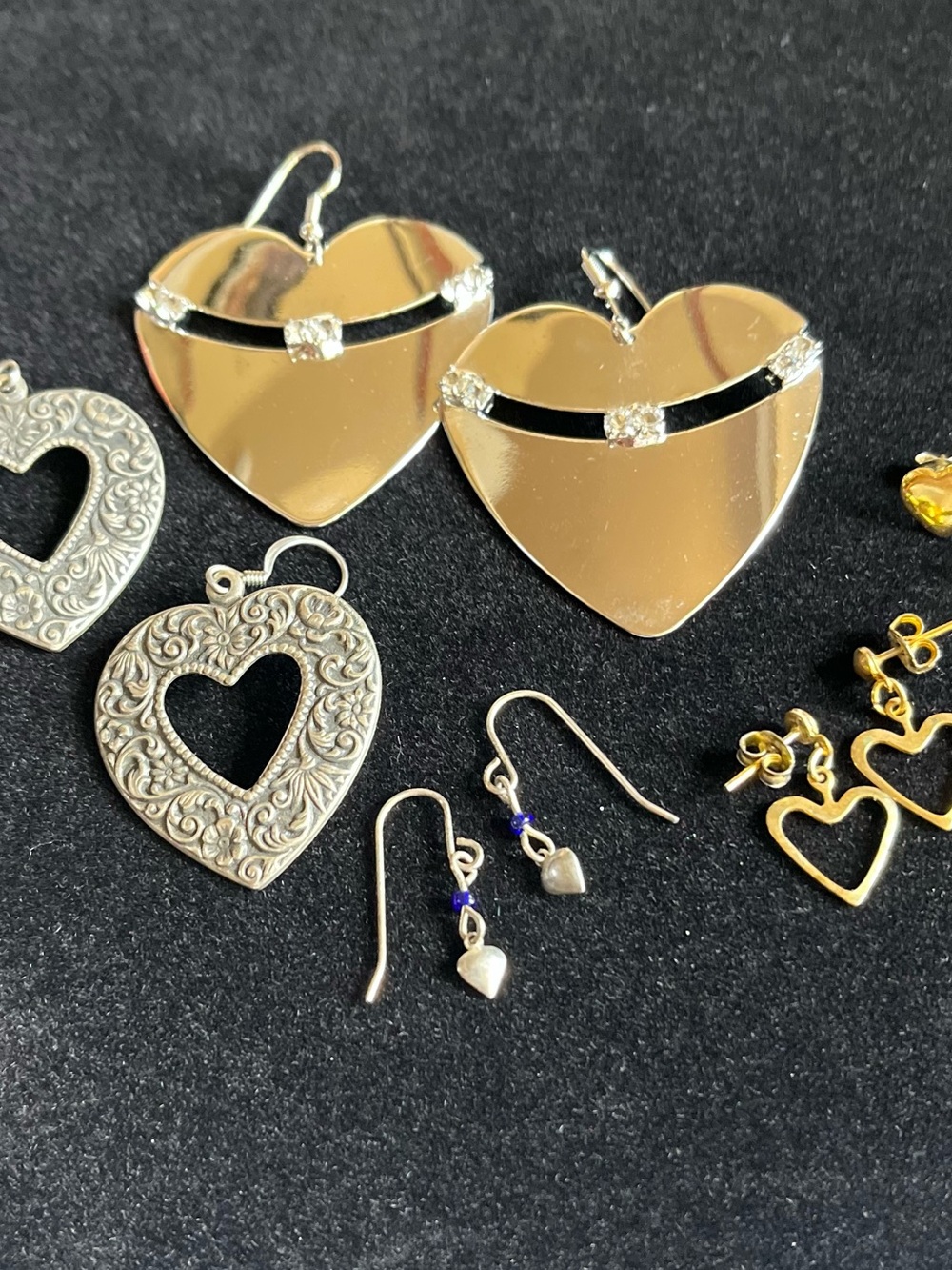 Cute Heart Earring Bundle Lot (5 Pairs) Gold/Silver